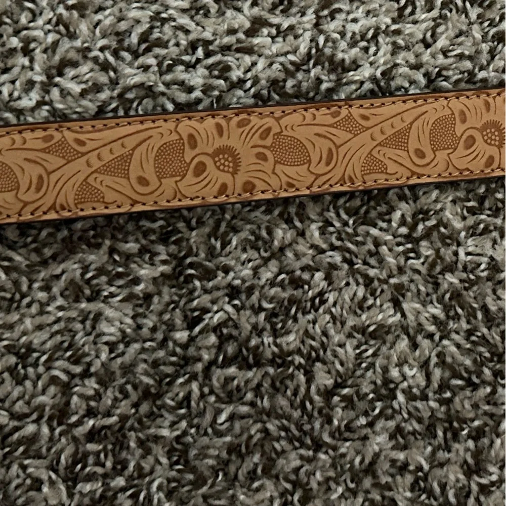 Girls Brown Leather Belt with Silver Horse Buckle